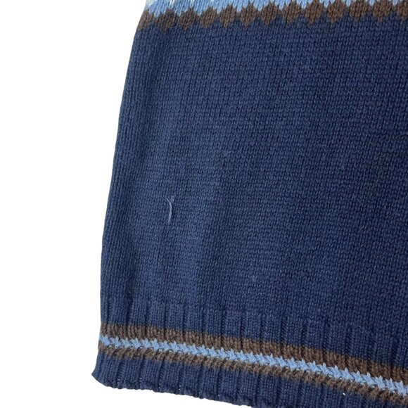 Vtg Y2K‎ Limited Too Girl's XL/16 Sweater Vest Blue Brown Fair Isle Casual - Picture 4 of 6